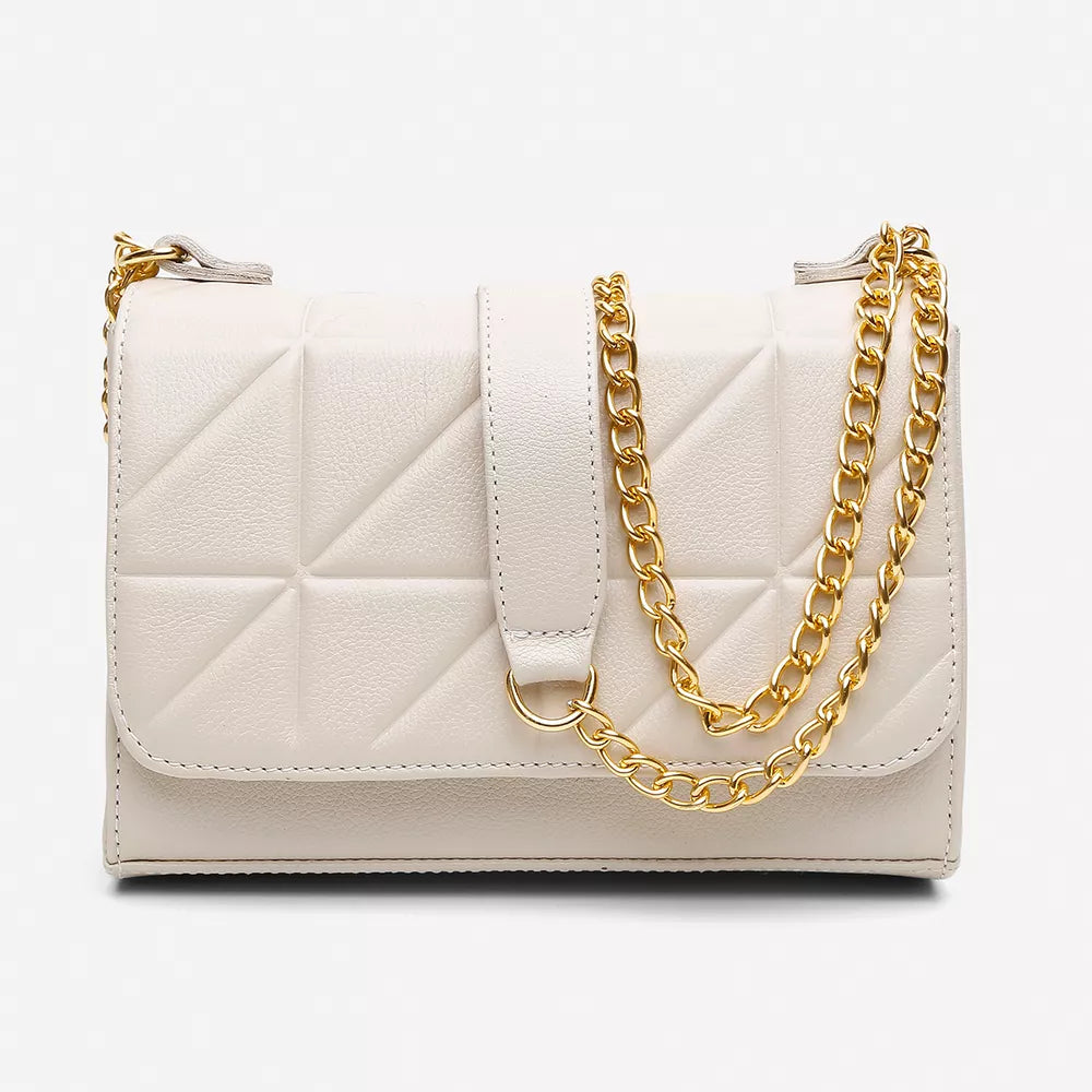 Bolso Aline de mujer en piel Vittal blanco roto