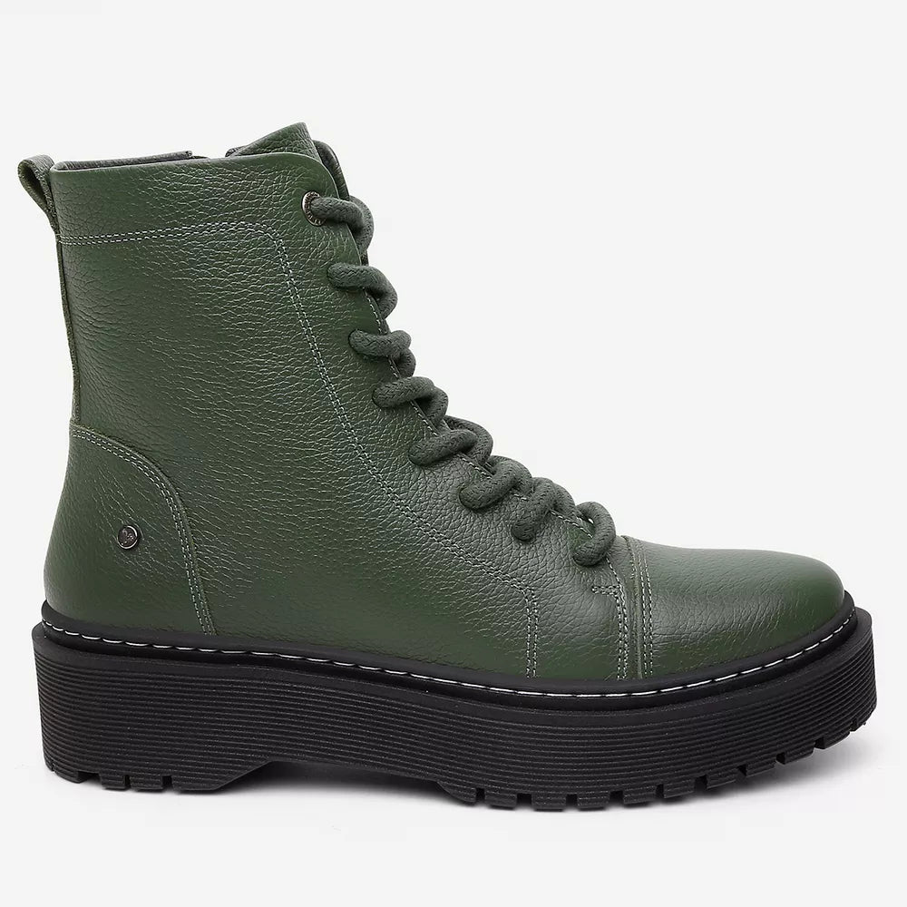 Laura Vittal Bota de piel para mujer Legit Verde