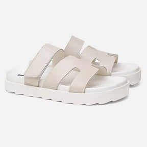Sandalia Feminina Hera Vittal Flat em Couro Legitimo OffWhite