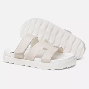 Sandalia Feminina Hera Vittal Flat em Couro Legitimo OffWhite